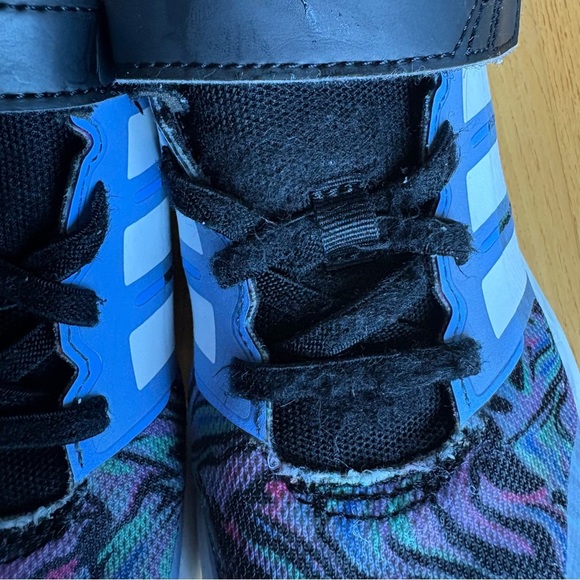 Adidas Fortarun 2.0 Sneakers Kids black blue camo shoes toddler girls size 13 - Picture 9 of 12